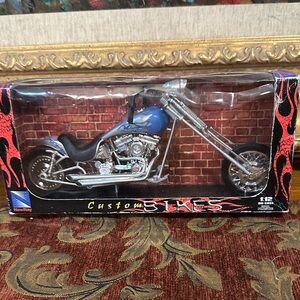 Custom Bikes Blue Motorcycle Model